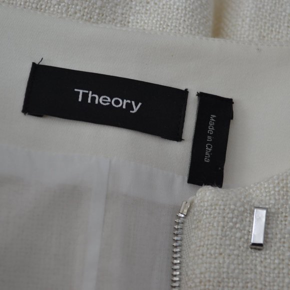 THEORY Tweed Movement Jacket Cream Size 00 - Picture 11 of 16